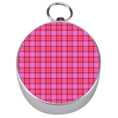 Valentine Pink Red Plaid Silver Compasses by snowwhitegirl