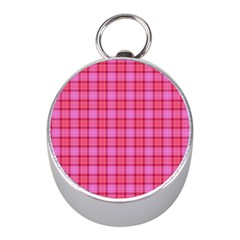 Valentine Pink Red Plaid Mini Silver Compasses by snowwhitegirl