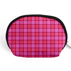 Valentine Pink Red Plaid Accessory Pouch (medium) by snowwhitegirl