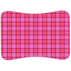 Valentine Pink Red Plaid Velour Seat Head Rest Cushion