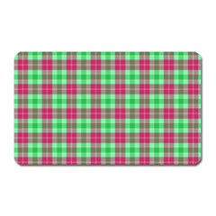 Pink Green Plaid Magnet (rectangular) by snowwhitegirl