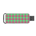 Pink Green Plaid Portable USB Flash (Two Sides) Front