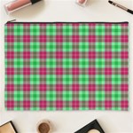 Pink Green Plaid Cosmetic Bag (XXXL) Front