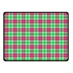 Pink Green Plaid Double Sided Fleece Blanket (Small)  45 x34  Blanket Back