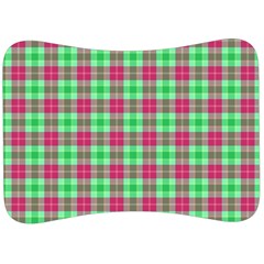 Pink Green Plaid Velour Seat Head Rest Cushion