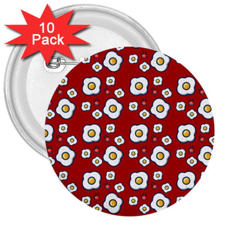 Eggs Red 3  Buttons (10 pack) 