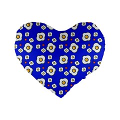 Eggs Blue Standard 16  Premium Heart Shape Cushions by snowwhitegirl