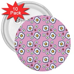 Eggs Pink 3  Buttons (10 Pack)  by snowwhitegirl