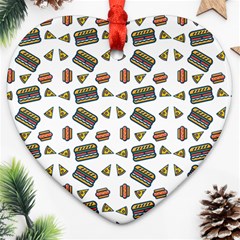 Fast Food White Ornament (heart) by snowwhitegirl