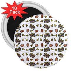 Fast Food White 3  Magnets (10 Pack)  by snowwhitegirl