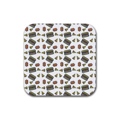 Fast Food White Rubber Coaster (square)  by snowwhitegirl