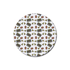 Fast Food White Rubber Coaster (round)  by snowwhitegirl