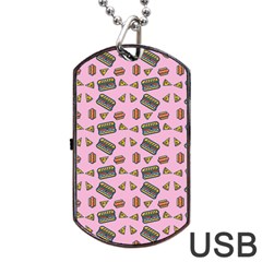 Fast Food Pink Dog Tag Usb Flash (two Sides) by snowwhitegirl