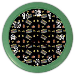 Fast Food Black Color Wall Clock by snowwhitegirl