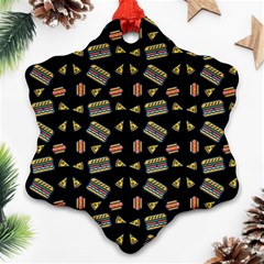 Fast Food Black Snowflake Ornament (two Sides) by snowwhitegirl