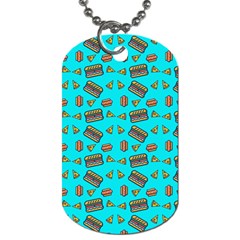 Fast Food Blue Dog Tag (one Side) by snowwhitegirl