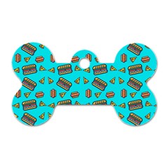 Fast Food Blue Dog Tag Bone (one Side) by snowwhitegirl