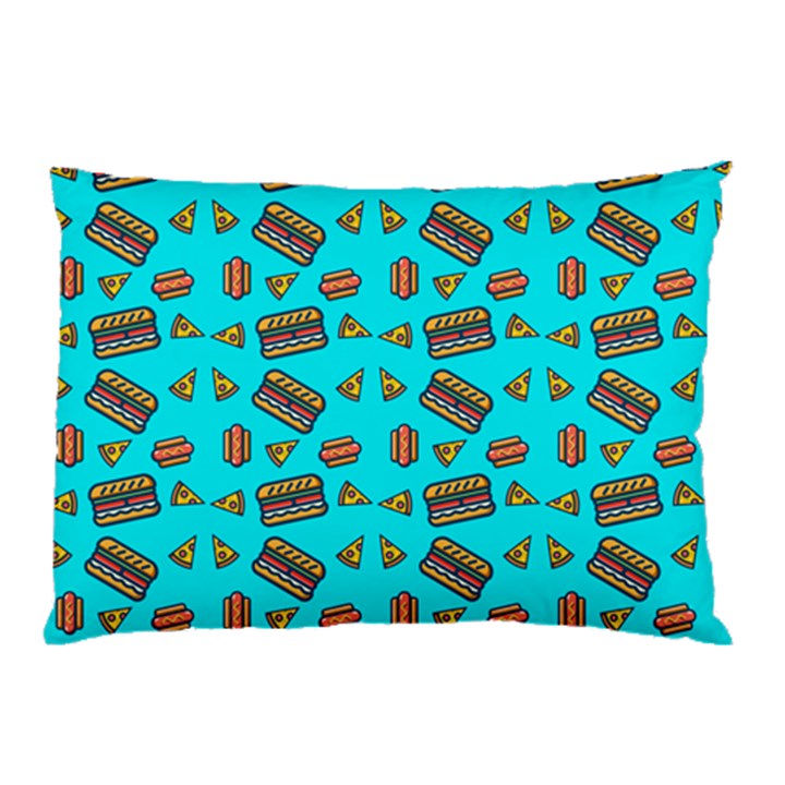 Fast Food Blue Pillow Case