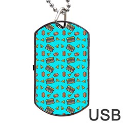 Fast Food Blue Dog Tag Usb Flash (one Side) by snowwhitegirl