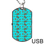 Fast Food Blue Dog Tag USB Flash (Two Sides) Back