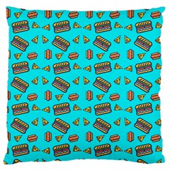 Fast Food Blue Large Cushion Case (one Side) by snowwhitegirl