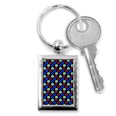 Eye Dots Blue Magenta Key Chains (rectangle)  by snowwhitegirl