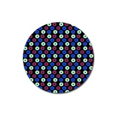 Eye Dots Blue Magenta Magnet 3  (round) by snowwhitegirl