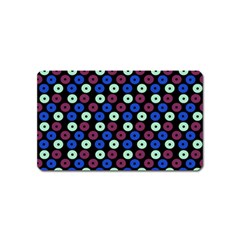 Eye Dots Blue Magenta Magnet (name Card) by snowwhitegirl