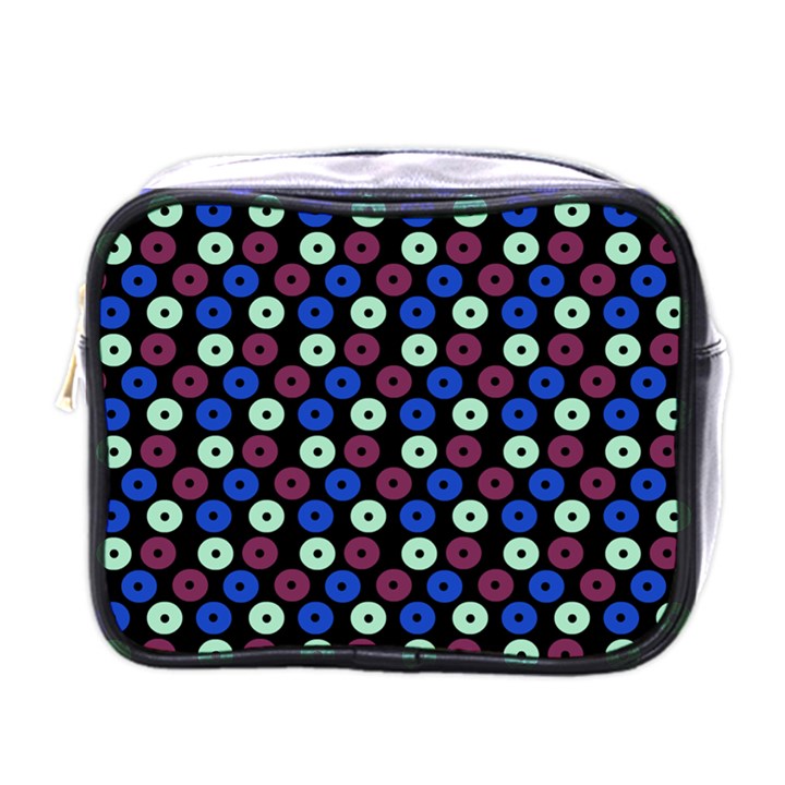 Eye Dots Blue Magenta Mini Toiletries Bag (One Side)