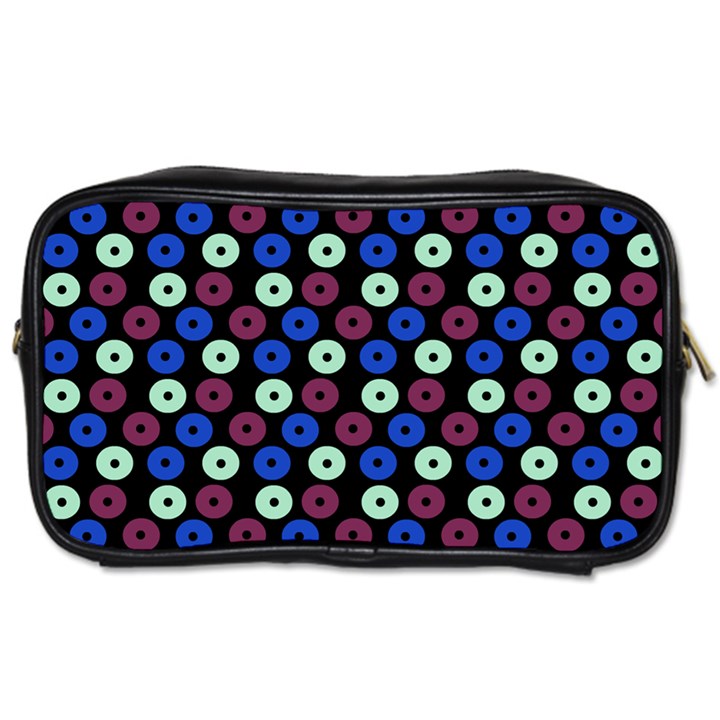 Eye Dots Blue Magenta Toiletries Bag (Two Sides)