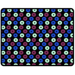 Eye Dots Blue Magenta Fleece Blanket (medium)  by snowwhitegirl