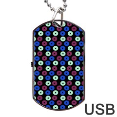 Eye Dots Blue Magenta Dog Tag Usb Flash (one Side) by snowwhitegirl