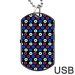 Eye Dots Blue Magenta Dog Tag USB Flash (One Side) Front