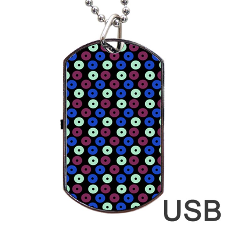 Eye Dots Blue Magenta Dog Tag USB Flash (One Side)