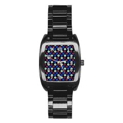 Eye Dots Blue Magenta Stainless Steel Barrel Watch by snowwhitegirl