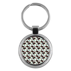 Redhead Girl Blue Key Chains (round)  by snowwhitegirl