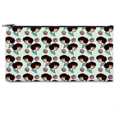 Redhead Girl Blue Pencil Cases