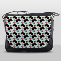 Redhead Girl Blue Messenger Bag by snowwhitegirl