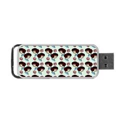 Redhead Girl Blue Portable Usb Flash (one Side) by snowwhitegirl