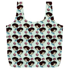 Redhead Girl Blue Full Print Recycle Bag (xl) by snowwhitegirl