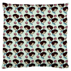 Redhead Girl Blue Large Flano Cushion Case (two Sides) by snowwhitegirl