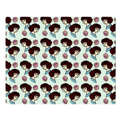 Redhead Girl Blue Double Sided Flano Blanket (large)  by snowwhitegirl