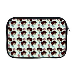 Redhead Girl Blue Apple Macbook Pro 17  Zipper Case by snowwhitegirl