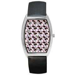 Redhead Girl Pink Barrel Style Metal Watch