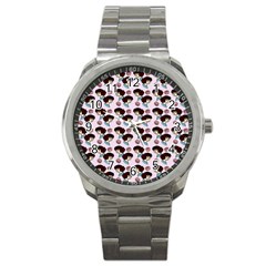 Redhead Girl Pink Sport Metal Watch by snowwhitegirl