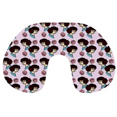 Redhead Girl Pink Travel Neck Pillows by snowwhitegirl