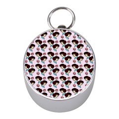 Redhead Girl Pink Mini Silver Compasses by snowwhitegirl