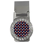 Eye Dots Red Blue Money Clips (CZ)  Front