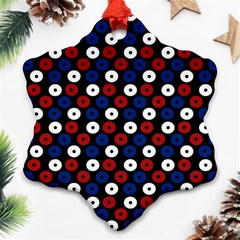 Eye Dots Red Blue Ornament (snowflake)