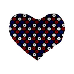 Eye Dots Red Blue Standard 16  Premium Heart Shape Cushions by snowwhitegirl